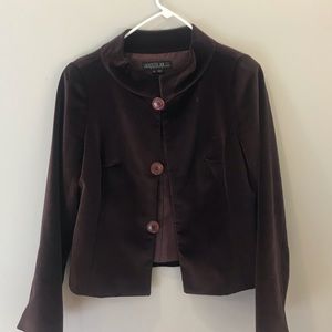 lafayette burgundy velvet jacket